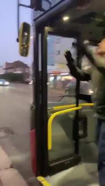 Bud driver dealing with thugs in Enfield