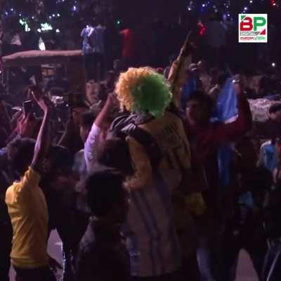 Bangladeshi fans cheer after Argentina win. It is now 3:40 AM Bangladesh time.Good luck to Argentina.