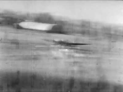 Luftwaffe Heinkel He 111 caught on the ground with engines running at a French airfield by a USAAF fighter in 1944