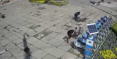 The moment of the missile strike in Vinnitsia today