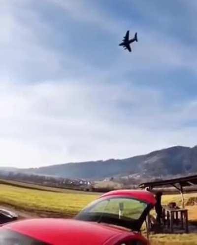 Plane crashing on man's property