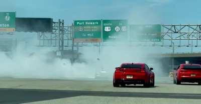 Some guys decided to block off the NJ turnpike to drift today…
