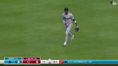 [Highlight] Jazz Chisholm Jr. shows off his athleticism with a great sliding catch to rob Matt McLain of a hit