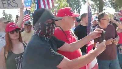 Vehicle drives through a a group in Yorba Linda, CA