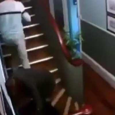 WCGW going upstairs inebriated