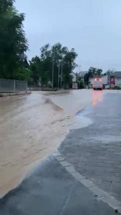 Bei uns hat es gestern Katzen und Hunde geregnet