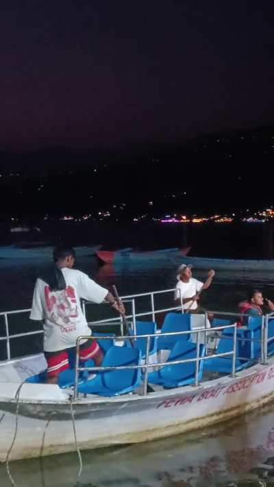 Evening Lights on the side of Fewa Lake