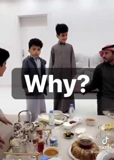 The kind-hearted boy thinks of his mother, who spends all her time in the kitchen.