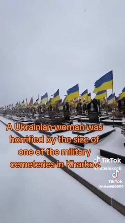 Ukrainian woman distressed over amount of graves in Ukrainian grave site amass ongoing war.