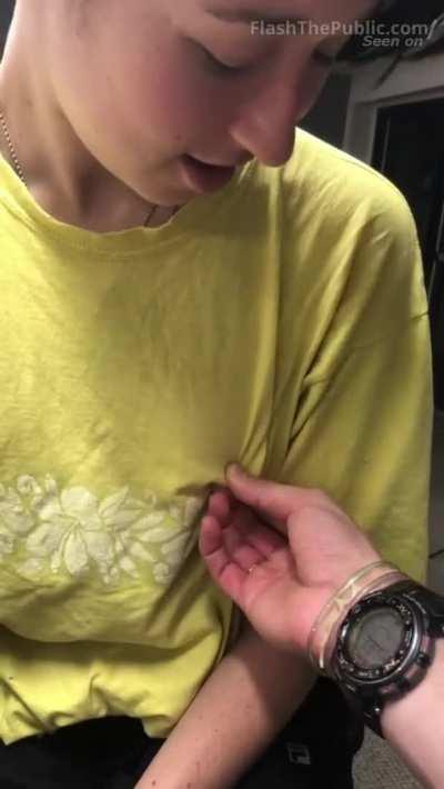 Real College Slut Flashes her Tits & s in Class (Anne Freak)