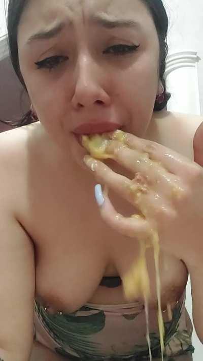 smoking, eat food with ash and vomit!