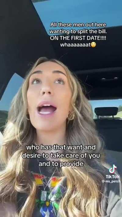 Woman wants men to follow traditional masculine gender roles but she doesn't want to follow traditional feminine gender roles