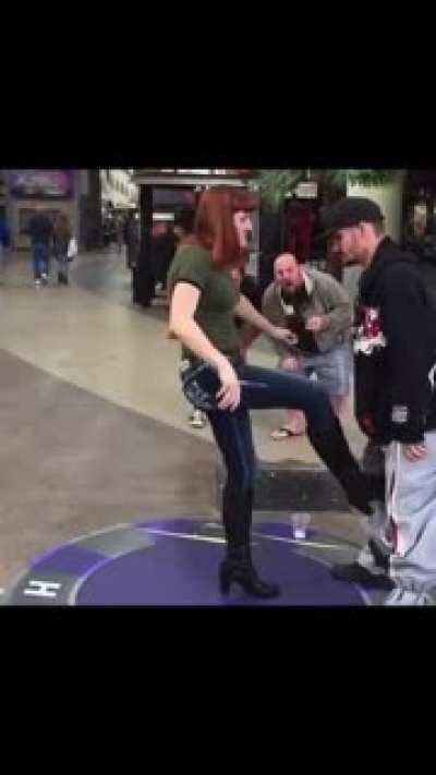 Even with a jockstrap of steel, this must have hurt more than it looked by his face