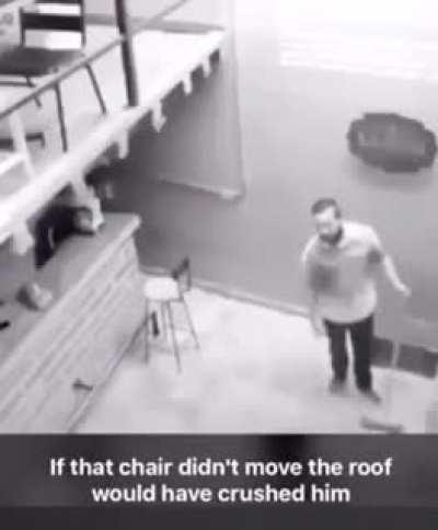 That chair saved him!