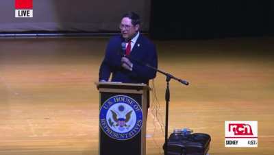GOP Rep. Mike Flood was drowned out by “Tax the rich!” chants at a Seward, Nebraska town hall as he defended cutting aid for the poor to fund tax breaks for the wealthy.