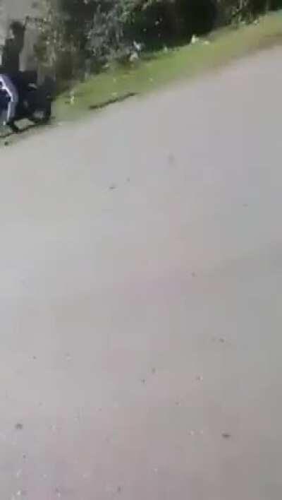 Standing up on moving motorcycle always gets this prize