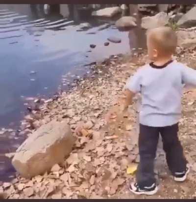 Skipping rocks is fun!