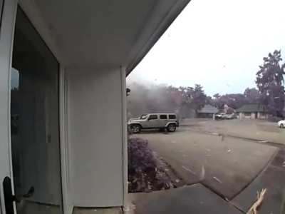 Witnessing a powerful lightning strike.