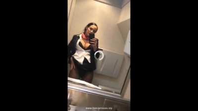 Flight attendant doing live show on a plane 1/4