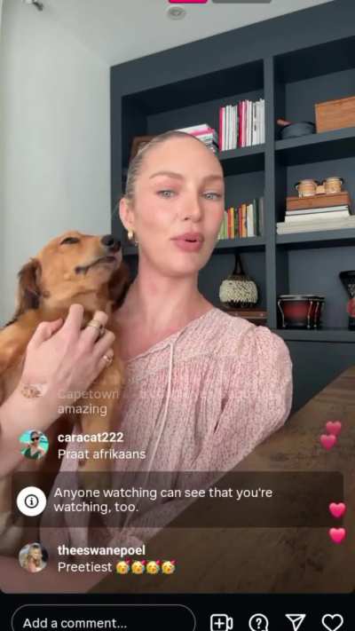 IG Live - thanks to theeswanepoel on IG for recording. She’s single, has a dog named Oli, blonde, GenZ slang.
