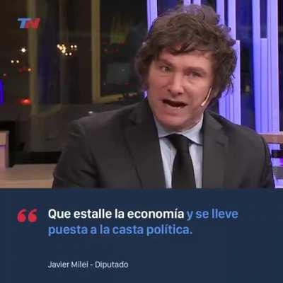 Milei,de tantos idiomas que habla, eligio habkar basado. No se pierdan estos 2 minutos.