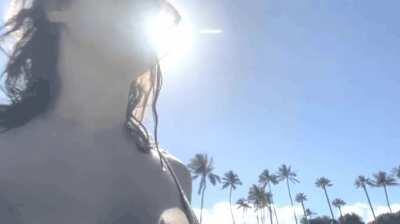 Bouncing on the beach