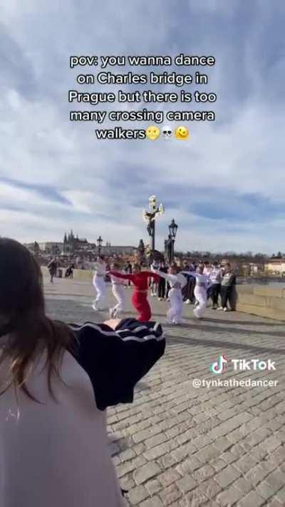 Entitled tiktok “stars” on Charles bridge.