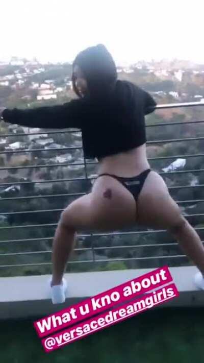 Twerking against the railing