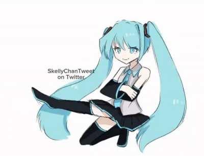 Animated Hatsune Miku kick Dancing