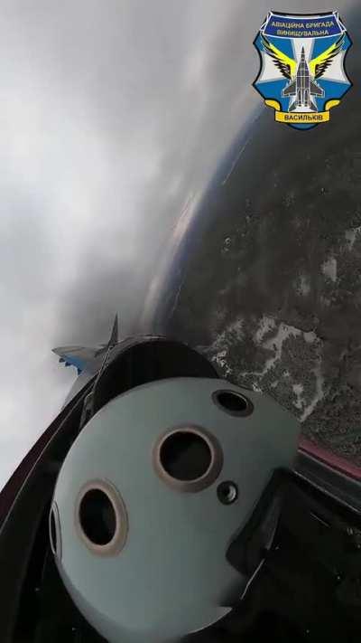 Launch of the American AGM-88 HARM anti-radar missile by a Ukrainian MiG-29 fighter