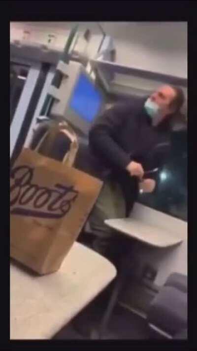 A piece of shit kid attacking a random guy on the train gets decked by two polish guys