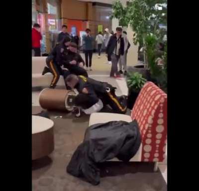 US/New Jersey/Bridgewater Mall The video shows a fight between two teenagers 14&16 years old.parked outrage online after the video showed police pinning and handcuffing a Black teen on the ground while a white teen involved was left seated on a couch.