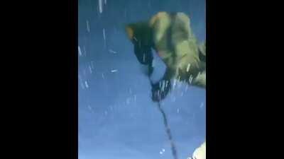 Filming only the reflection of the ice skater (Credit to Romano Salis)