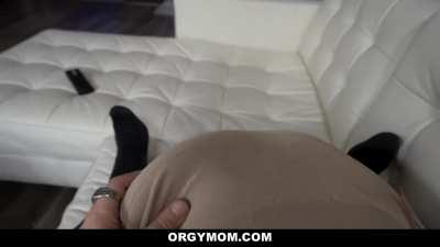 Family MILF Mom Nicole Aniston teases her stepson on her birthday