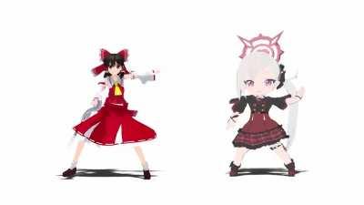 I made my own version of that California Gurls meme feat. Reimu and Mutsuki