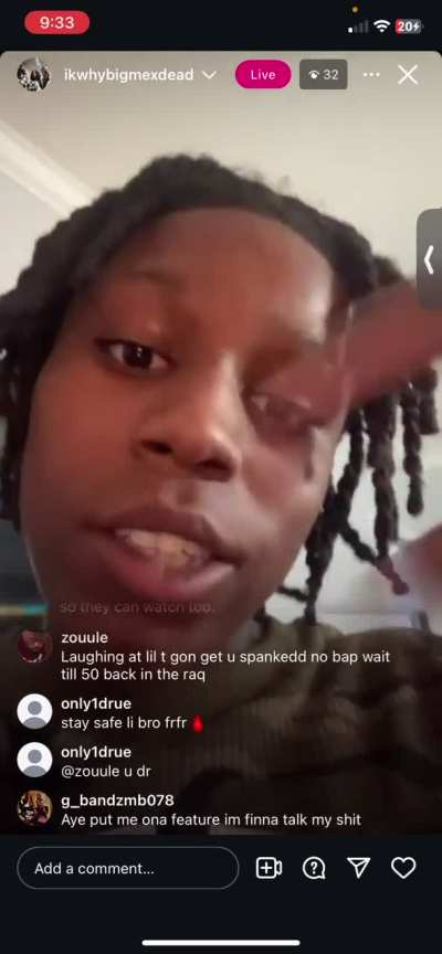 lilnas78 (shortymobb) shows munchy at a party for lil scoom🕊️ to respond to all the dissing