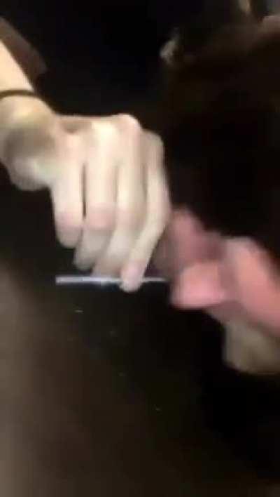 Guy screams like demon after sniffing white powder