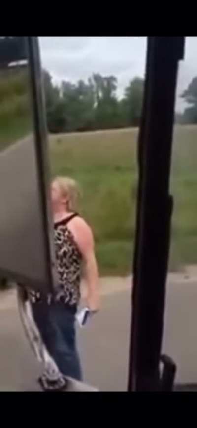 Crazy lady does the chicken