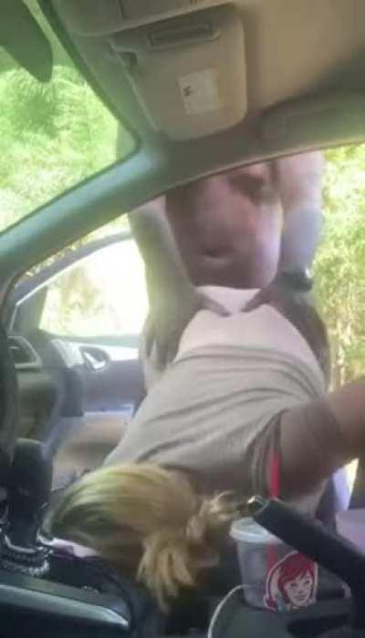 Trashbag street walker getting flopped out of her top in a local park