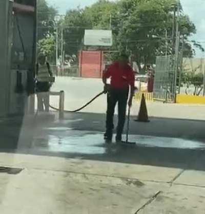 blursed gas station cleaning