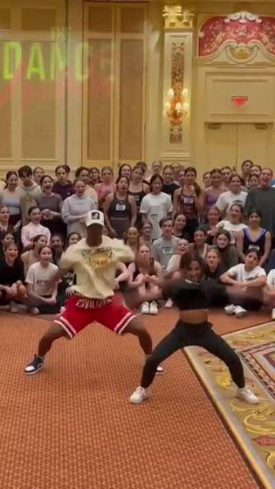 This pretty girl got some moves like her brother. Amazing duo!