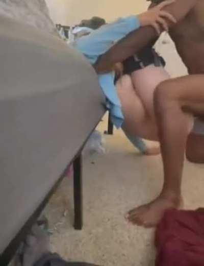 Since your bully took over your apartment, you are no longer allowed to go in your bedroom because he fuck your girlfriend every day of the week. The worst is that she seem to enjoy that situation judging by her moans