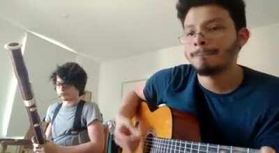 My brother and me thinking maybe we can ride the ferry for free.