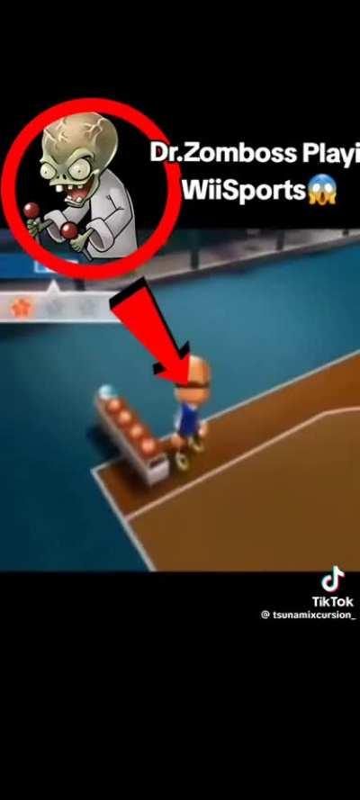 Zomboss playing wii sports