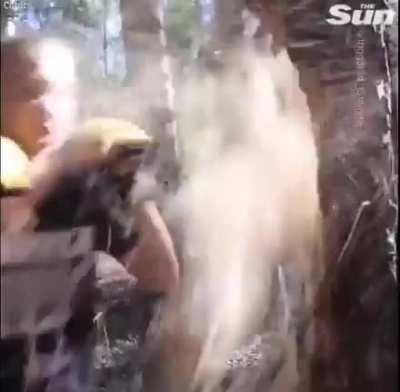 On her way to building a Crafting Table.