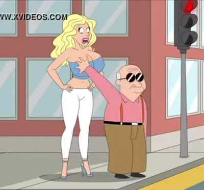 Helping a blind man cross the street