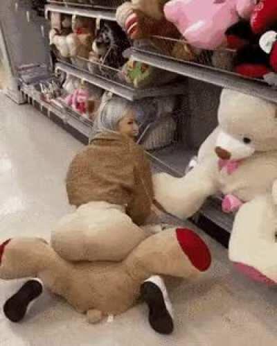 Humping bear in store