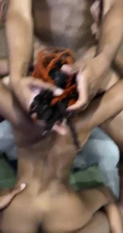 I've always found a hight school friend of mine attractive. After a few drinks at a cookout we had, I decided to get a little flirty. Hubby was completely fine with sharing me and I enjoyed his big dick in my mouth. I think he'll be coming around a little