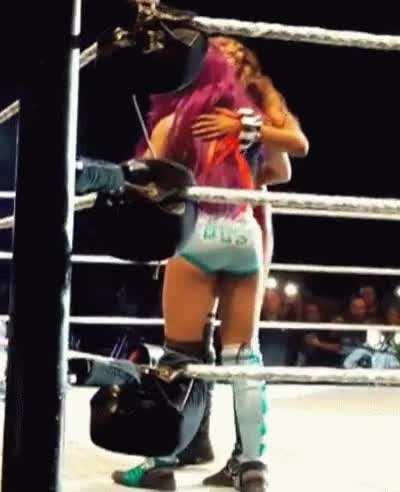Alicia patting Sasha's ass