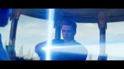 Kenobi/Anakin Disney+ temple duel de-aged, recut (no stupid floor sliding ugly shot), and added into an AOTC cut (including deleted scenes).